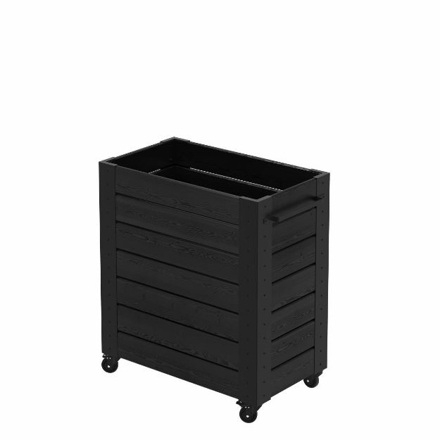 Plus Cubic rollender Blumenkasten 87 x 50 x 98 cm schwarz-schwarz