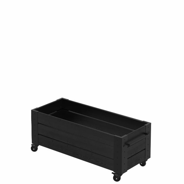 Plus Cubic rollender Blumenkasten 120 x 50 x 48 cm schwarz-schwarz Profi-Rollen