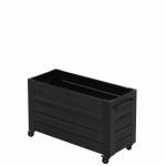 Plus Cubic rollender Blumenkasten 120 x 50 x 73 cm schwarz-schwarz Profi-Rolle