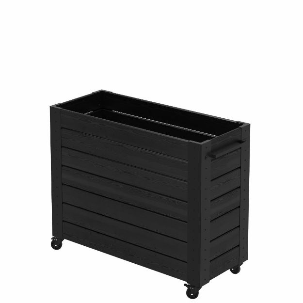 Plus Cubic rollender Blumenkasten 120 x 50 x 95 cm schwarz-schwarz Profi-Rollen