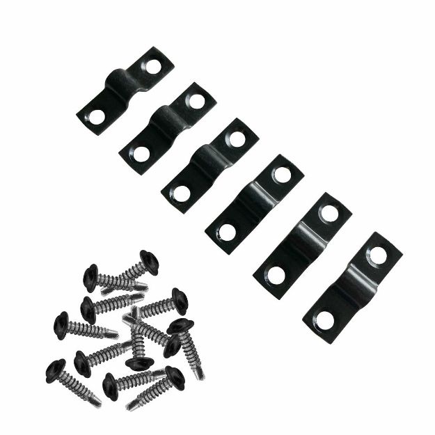 Plus Montageset Spalier-Bügelbeschläge mit Schrauben für Stahlpfosten - Schwarz