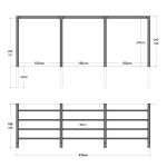 Plus Arcade Pergola Hausanschluss Modell 4 - 575 x 189 x 217 cm Abmessungen