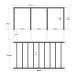 Plus Arcade Pergola Freistehend Modell 5 - 486 x 257 x 217 cm Abmessungen