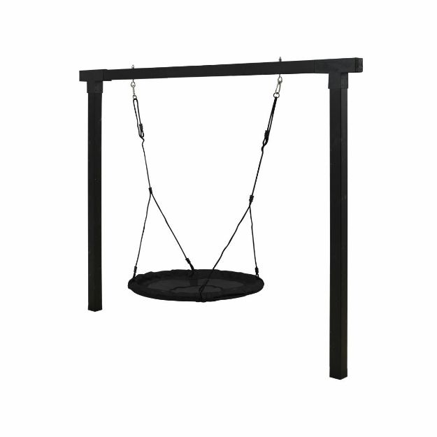 Plus Cubic Schaukelgestell mit Schaukelnest 268 x 9 x 209 cm schwarze Edition