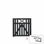 Plus Vinesse Einzeltor Gartentor schwarz 100 x 98 cm mit Beschlägen schwarz