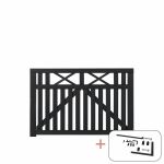 Plus Vinesse breites Einzeltor schwarz 150 x 98 cm mit Beschlägen schwarz