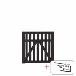 Plus Country Einzeltor Gartentor schwarz 100 x 98 cm mit Beschlägen schwarz