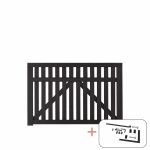 Plus Country breites Einzeltor schwarz 150 x 98 cm mit Beschlägen schwarz