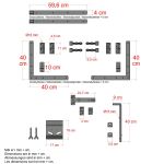Abmessungsdatenblatt für Plus Country Doppeltor Einfahrtstor schwarz 300 x 98 cm