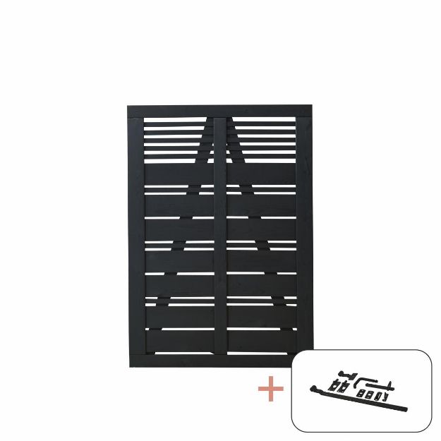 Plus Silence Einzeltor schwarz 100 x 140 cm mit Beschlägen schwarz