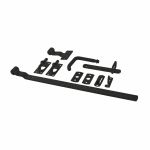 Beschlags-Set für Plus Silence Einzeltor schwarz 100 x 140 cm