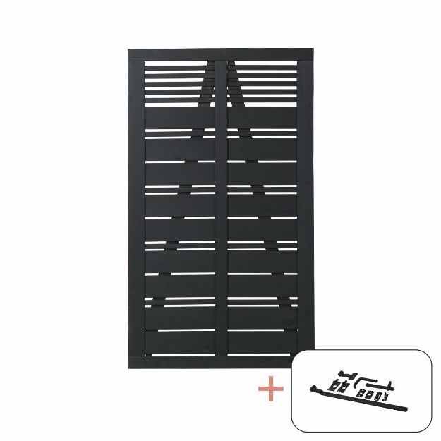 Plus Silence Einzeltor schwarz 100 x 170 cm mit Beschlägen schwarz