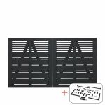 Plus Silence Gartentor Doppeltor schwarz 200 x 110 cm mit Beschlägen schwarz