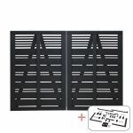 Plus Silence Gartentor Doppeltor schwarz 200 x 140 cm mit Beschlägen schwarz