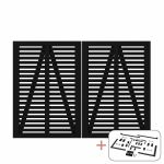 Plus Harmoni Doppeltor schwarz 200 x 140 cm mit Beschlägen schwarz