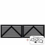Plus Tokyo Doppeltor Einfahrtstor schwarz 300 x 90 cm mit Beschlägen schwarz