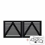 Plus Tokyo Doppeltor schwarz 200 x 90 cm mit Beschlägen schwarz