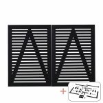 Plus Tokyo Doppeltor schwarz 200 x 140 cm mit Beschlägen schwarz