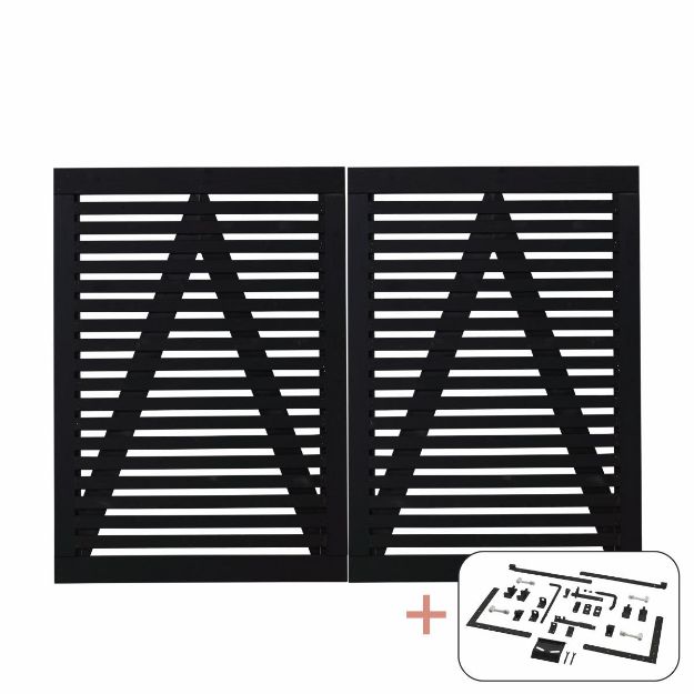 Plus Tokyo Doppeltor schwarz 200 x 140 cm mit Beschlägen schwarz