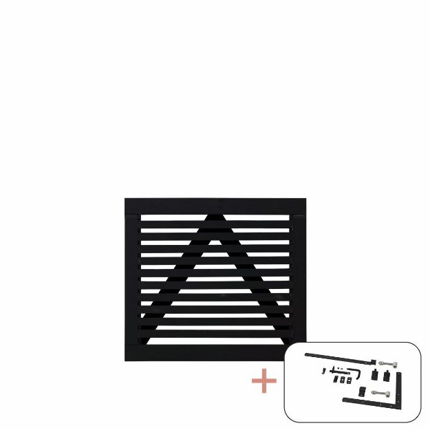 Plus Tokyo Einzeltor Gartentor schwarz 100 x 90 cm mit Beschlägen schwarz