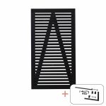 Plus Tokyo Einzeltor Gartentüre schwarz 100 x 180 cm mit Beschlägen schwarz