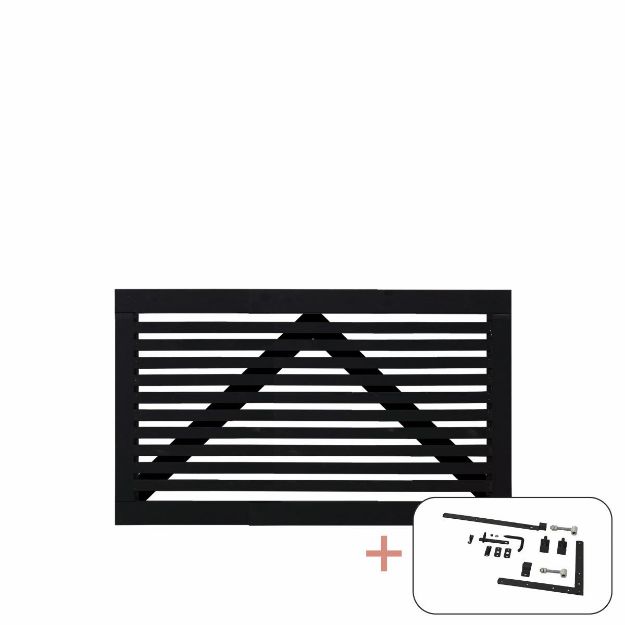 Plus Tokyo Breites Einzeltor schwarz 150 x 90 cm mit Beschlägen schwarz