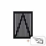 Plus Sendai Gartentüre Einzeltor schwarz 100 × 140 cm mit Beschlägen schwarz