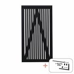 Plus Sendai Sichtschutztor Einzeltor schwarz 100 × 180 cm mit Beschlägen schwarz