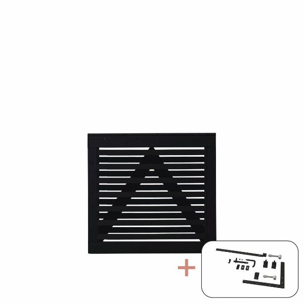 Plus Osaka Gartentüre schwarz 100 x 93 cm mit Beschlägen schwarz