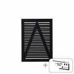 Plus Osaka Gartentüre schwarz 100 x 136 cm mit Beschlägen schwarz