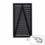Plus Osaka Sichtschutz-Gartentüre schwarz 100 x 180 cm mit Beschlägen schwarz