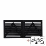 Plus Osaka Doppeltor schwarz 200 x 93 cm mit Beschlägen schwarz