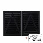 Plus Osaka Doppeltor schwarz 200 x 136 cm mit Beschlägen schwarz