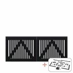 Plus Sendai Doppeltor schwarz 200 x 80 cm mit Beschlägen schwarz