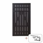 Plus Rustik Einzeltor schwarz 100 x 180 cm mit Beschlägen schwarz