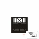 Plus Nostalgi Gartentüre Einzeltor schwarz 100 x 95 cm mit Beschlägen schwarz