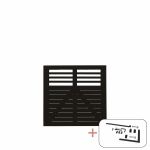 Plus Decora Einzeltor Gartentor schwarz 100 x 95 cm mit Beschlägen schwarz