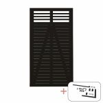 Plus Decora Einzeltor Sichtschutztor schwarz 100 x 180 cm mit Beschlägen schwarz
