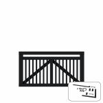 Plus Linea breites Gartentor schwarz 150 x 80 cm mit Beschlägen schwarz