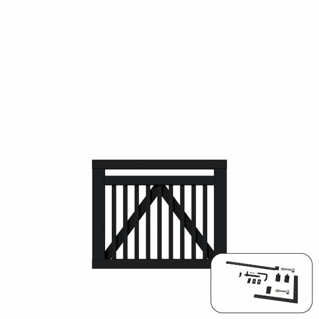 Plus Linea Einzeltor schwarz 100 x 80 cm mit Beschlägen schwarz