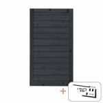 Plus Klink Einzeltor 100 x 163 cm PEFC schwarz mit Beschlägen schwarz