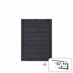 Plus Klink Tor 100 x 125 cm PEFC schwarz mit Beschlägen schwarz