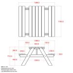 Abmessungen Skizze Plus Bistro Kombimöbel Alphütte - 118 cm