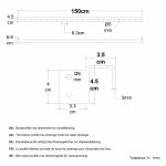 Plus Ober- und Unterprofil 150 cm mit Schrauben für Noor Zaun  Detailabmessungen
