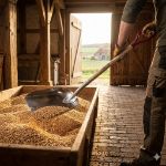 Fiskars Classic Pro Getreideschaufel 1005018 - 125 cm im Einsatz