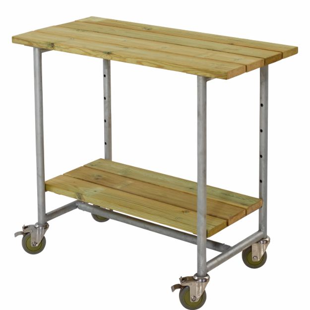 Plus Urban rollbarer Picknick-Pflanztisch-Grilltisch Kiefer-Fichte druckimprägniert 100 cm