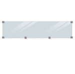 Plus Klink - Plank Glaselement mit Beschlägen und schwarzer Holzleiste 174 cm