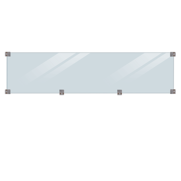 Plus Klink - Plank Glaselement mit Beschlägen und schwarzer Holzleiste 174 cm