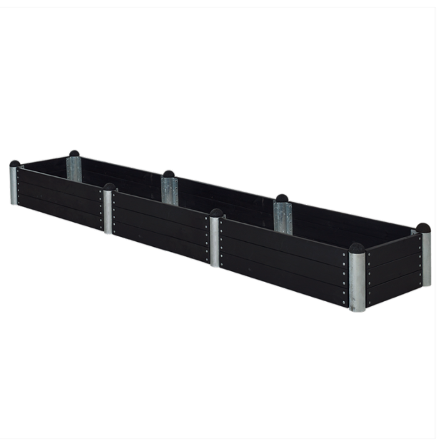 Plus Pipe Hochbeet 80 x 400 x 36 cm hoch schwarz