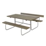 Plus Rückenlehne Kiefer-Fichte graubraun für Plankenbank mit Beschlag 118 cm